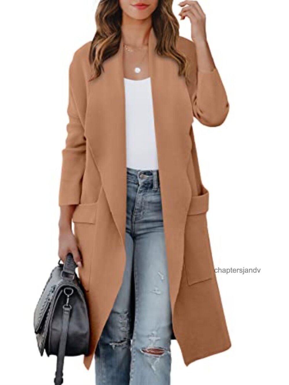 Oversized Open Front Cardigan Sweater with Pockets Loose Knit Coatigan
